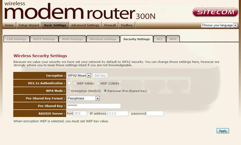 Sitecom 300N WL-599 Wireless Modem Router - Manuale Configurazione Wireless