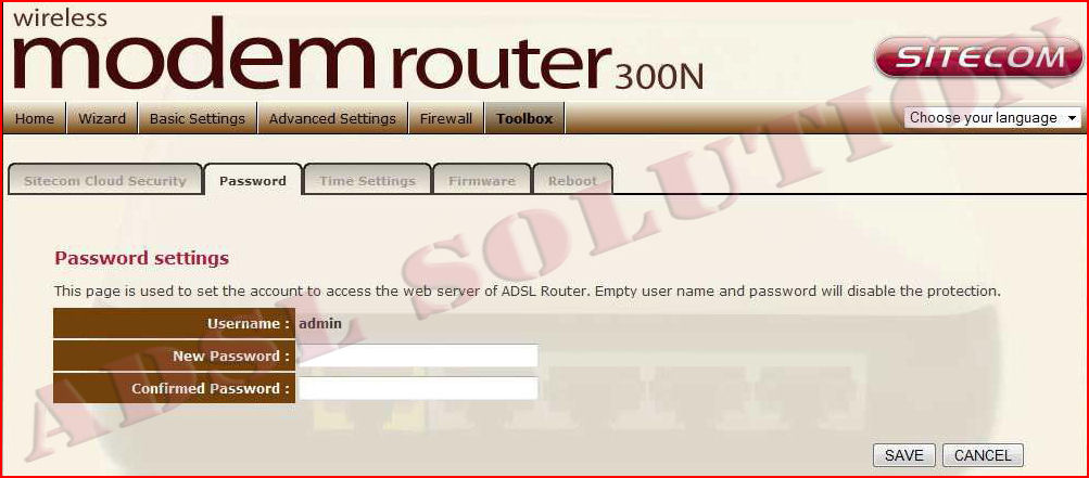 Sitecom 300N WLM-4550 Modificare la password del router