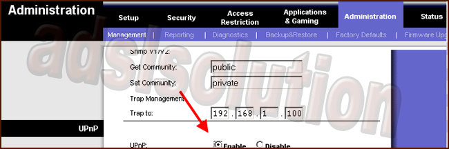 Linksys WAG120N Aprire le porte per emule attivando la funzione UPnP